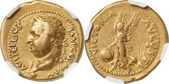 Ancients Roman Imperial Vitellius (16 April-22 December AD 69). AV aureus (20mm, 7.36 gm, 7h). NGC Choice Fine 5/5 - 2/5, Fine Style, marks. Spanish mint (Tarraco?), ca. January-June AD 69. A VITELLIV