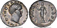 Ancients Roman Imperial Otho (January-April AD 69). AR denarius (19mm, 3.39 gm, 6h). NGC XF 4/5 - 4/5. Rome. IMP OTHO CAESAR AVG TR P, bare, bewigged head of Otho right / SECVR-I-TAS P R, Securitas st