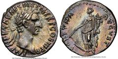 Ancients Roman Imperial Nerva (AD 96-98). AR denarius (17mm, 3.55 gm, 5h). NGC Choice AU S 5/5 - 5/5. Rome, AD 97. IMP NERVA CAES AVG P M TR P COS III P P, laureate head of Nerva right / FORTVNA-AVGVS