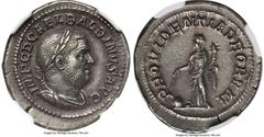Ancients Roman Imperial Balbinus (April-July AD 238). AR denarius (21mm, 3.28 gm, 11h). NGC Choice AU 5/5 - 3/5, Fine Style. Rome. IMP C D CAEL BALBINVS AVG, laureate, draped, and cuirassed bust of Ba