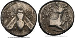Ancients Greek IONIA. Ephesus. Ca. 4th century BC. AR tetradrachm (23mm, 15.04 gm, 11h). NGC Fine 4/5 - 3/5. Ca. 380-370 BC. Zoilus, magistrate. E-Φ, bee with straight wings seen from above / ZΩIΛOΣ, 