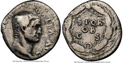 Ancients Roman Imperial Galba (AD 68-69). AR denarius (18mm, 2.82 gm, 5h). NGC Fine 4/5 - 1/5, scuffs, brushed, edge chips. Rome, July AD 68-January AD 69. IMP SER-GALBA AVG, bare head of Galba right 