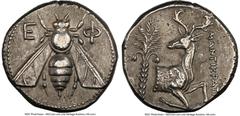 Ancients Greek IONIA. Ephesus. Ca. 4th century BC. AR tetradrachm (24mm, 15.12 gm, 12h). NGC XF 5/5 - 2/5. Ca. 350-340 BC. Manticrates, magistrate. E-Φ, bee with straight wings seen from above / MANTI