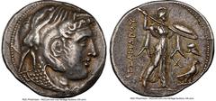Ancients Greek PTOLEMAIC EGYPT. Ptolemy I Soter (305/4-282 BC). AR stater or tetradrachm (29mm, 15.67 gm, 12h). NGC XF 4/5 - 4/5, overstruck. Intermediate Ptolemaic standard, Alexandria mint, in the n