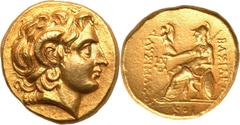THRACIAN KINGDOM. Lysimachos (306-281 BC). AV stater (8.75 gm). Posthumous issue of Odessos, mid-late 3rd century BC. Diademed head of deified Alexander right, wearing horn of Ammon / BAΣIΛEΩΣ ΛYΣIMAX