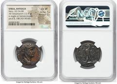 Ancients Roman Provincial SYRIA. Antioch. Nero (AD 54-68.) AR tetradrachm (25mm, 12.41 gm, 12h). NGC Choice VF 5/5 - 2/5. Dated Caesarean Era Year 108 and Regnal Year 6 (AD 61/2). NEPΩNOΣ KAIΣAPO-Σ ΣE