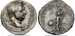 Ancients Roman Imperial Vitellius (late April-20 December AD 69). AR denarius (17mm, 3.27 gm, 6h). NGC XF 4/5 - 2/5. Spanish mint (Tarraco?), ca. January-June AD 69. A VITELLIVS-IMP GERMAN, laureate h