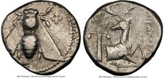 Ancients Greek IONIA. Ephesus. Ca. 4th century BC. AR tetradrachm (23mm, 14.95 gm, 12h). NGC VF 3/5 - 3/5. Ca. 340-325 BC, Moiragorus, magistrate. E-Φ, bee with straight wings seen from above / MOIPAΓ