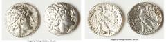 Ancients Ancient Lots ANCIENT LOTS. Greek. Ptolemaic Kingdom. Ptolemy VIII Euergetes II (Physcon) (170-116 BC). Lot of two (2) AR tetradrachms. VF, polished. Includes: Two AR tetradrachms of Ptolemy V