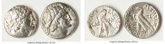 Ancients Ancient Lots ANCIENT LOTS. Greek. Ptolemaic Kingdom. Lot of two (2) AR tetradrachms. VF, polished. Includes: Two AR tetradrachms, different rulers and types. Total of two (2) coins in lot. SO