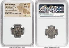 Ancients Roman Imperial Pupienus (April-July AD 238). AR denarius (20mm, 2.33 gm, 12h). NGC Choice XF 4/5 - 4/5. Rome. IMP C M CLOD PVPIENVS AVG, laureate, draped, and cuirassed bust of Pupienus right