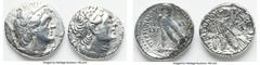 ANCIENT LOTS. Greek. Ptolemaic Kingdom. Lot of two (2) AR tetradrachms. Choice Fine-VF, polished. Includes: Two AR tetradrachms, different rulers and types. Total of two (2) coins in lot. SOLD AS IS, 