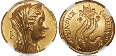 Ancients Greek PTOLEMAIC EGYPT. Arsinöe II Philadelphus (277-270/268 BC). AV mnaieion or octodrachm (29mm, 27.62 gm, 11h). NGC MS 5/5 - 4/5, brushed. Posthumous issue of Alexandria, under Ptolemy VI-V