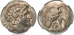 Ancients Greek THRACIAN KINGDOM. Lysimachus (305-281 BC). AR tetradrachm (30mm, 17.11 gm, 12h). NGC AU S 5/5 - 4/5, Fine Style. Pergamum, ca. 287/6-282 BC. Diademed head of deified Alexander III right