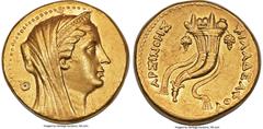 Ancients Greek PTOLEMAIC EGYPT. Arsinöe II Philadelphus (277-270/268 BC). AV mnaieion or octodrachm (27mm, 27.75 gm, 12h). NGC XF 5/5 - 4/5, Fine Style. Posthumous issue of Alexandria, under Ptolemy I
