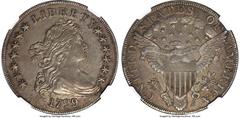 Early Dollars 1799 $1 Irregular Date, 13 Stars Reverse, B-13, BB-151, R.5 -- Polished -- NGC Details. AU. Bowers Die State II. Reverse die flaws, formerly described as "rust," appear at the first T an