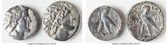 Ancients Ancient Lots ANCIENT LOTS. Greek. Ptolemaic Egypt. Ptolemy VIII Euergetes II (Physcon) (170-116 BC). Lot of two (2) AR tetradrachms. Fine, polished. Includes: Two AR tetradrachms of Ptolemy V