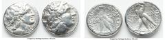 Ancients Ancient Lots ANCIENT LOTS. Greek. Ptolemaic Kingdom. Lot of two (2) AR tetradrachms. Choice Fine-VF, polished. Includes: Two AR tetradrachms, different rulers and types. Total of two (2) coin
