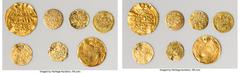 Islamic Dynasties Ottoman Empire. 7-Piece Lot of Uncertified Assorted gold Issues, 1) Murad IV (AH 1032-1049 / AD 1623-1640) gold Sultani AH (103)2 (AD 1623) XF (Wavy Flan, Holed, Flan Crack), Misr mi