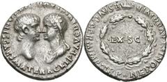 Nero and Agrippina. 54-68 AD. Denarius, 3.54g (10h). Lugdunum, 54-5 AD. Obv: AGRIPP AVG DIVI CLAVD NERONIS CAES MATER Head bare of Nero right facing draped bust of Agrippina left. Rx: NERONI CLAVD DIV