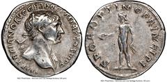 Ancients Roman Imperial Trajan (AD 98-117). AR denarius (19mm, 7h). NGC VF. Rome, AD 103-111. IMP TRAIANO AVG GER DAC P M TR P COS VI P P, laureate head of Trajan right, drapery on left shoulder / S P