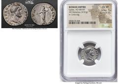 Ancients Roman Imperial Galba (AD 68-69). AR denarius (18mm, 3.51 gm, 7h). NGC Choice VF 5/5 - 4/5. Rome. IMP SER GALBA CAESAR AVG, laureate head of Galba right / DIVA-AVGVSTA, Livia standing facing, 