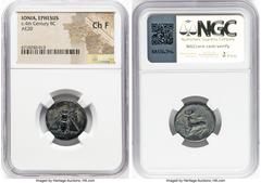 Ancients Greek IONIA. Ephesus. Ca. 4th Century BC. AE (20mm, 12h). NGC Choice Fine. Ca. 205-288 BC. Aristonomos, magistrate. E-Φ, bee with straight wings, seen from above / APIΣTONOMOΣ, Stag recumbent