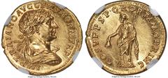 Ancients Roman Imperial Trajan (AD 98-117). AV aureus (19mm, 7.28 gm, 6h). NGC MS 5/5 - 3/5, Fine Style, brushed. Rome, AD 108-110. IMP TRAIANO AVG GER DAC P M TR P, laureate, draped, and cuirassed bu