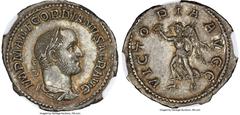 Ancients Roman Imperial Gordian II Africanus (March-April AD 238). AR denarius (20mm, 3.27 gm, 10h). NGC Choice AU S 5/5 - 4/5. Rome. IMP M ANT GORDIANVS AFR AVG, laureate, draped, and cuirassed bust 