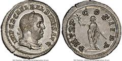 Ancients Roman Imperial Balbinus (April-July AD 238). AR denarius (19mm, 3.20 gm, 6h). NGC MS S 5/5 - 4/5, Fine Style. Rome. IMP C D CAEL BALBINVS AVG, laureate, draped, cuirassed bust of Balbinus rig