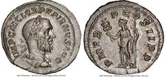 Ancients Roman Imperial Pupienus (April-July AD 238). AR denarius (20mm, 2.93 gm, 12h). NGC MS 5/5 - 5/5, Fine Style. Rome. IMP C M CLOD PVPIENVS AVG, laureate, draped, and cuirassed bust of Pupienus 