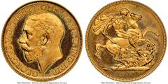 Great Britain George V 10-Piece Certified gold & silver "Short" Proof Set 1911 NGC, 1) gold Sovereign - PR64 Cameo 2) gold 1/2 Sovereign - PR63 3) 1/2 Crown - PR65+ 4) Florin - PR64 5) Shilling - PR65