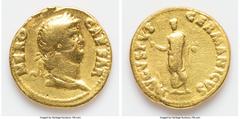 Ancients Roman Imperial Nero, as Augustus (AD 54-68). AV aureus (18mm, 7.02 gm, 5h). Fine, repaired. Rome, ca. AD 64-65. NERO-CAESAR, laureate, bearded head of Nero right / AVGVSTVS-GERMANICVS, Coloss