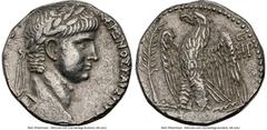 Ancients Roman Provincial SYRIA. Antioch. Nero (AD 54-68). AR tetradrachm (23mm, 11h). NGC XF. Dated Caesarean Era Year 108 and Regnal Year 6 (AD 61/2). NEPΩNOΣ KAIΣAPO-Σ ΣEBAΣTOY, laureate bust of Ne