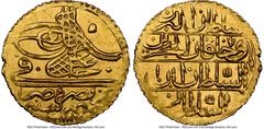 Islamic Dynasties Ottoman Empire Ottoman Empire. Abdul Hamid I gold Zeri Mahbub AH 1187 Year 9 (AD 1780/1781) UNC Details (Obverse Scratched) NGC, Misr mint (in Egypt), KM416. HID05401242017 © 2024 He