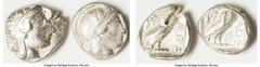 Ancients Ancient Lots ANCIENT LOTS. Greek. Attica. Athens. Lot of two (2) AR tetradrachms. VF-Choice VF, test cuts. Includes: Two Athenian AR tetradrachms. SOLD AS IS, NO RETURNS. HID05401242017 © 202