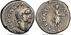 Ancients Roman Imperial Galba (AD 68-69). AR denarius (18mm, 5h). NGC Fine. Rome, July AD 68-January AD 69. IMP SER GALBA CAESAR AVG, laureate head of Galba right / ROMA-RENASC, helmeted Roma advancin