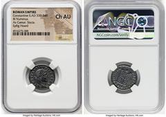 Ancients Ancient Lots ANCIENT LOTS. Roman Imperial. Constantine II, as Caesar (AD 337-340). Lot of two (2) AE3 or BI nummi. NGC AU-Choice AU. 1) Constantine II, as Caesar (AD 337-340). AE3 or BI nummu