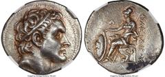 Ancients Greek PERGAMENE KINGDOM. Philetaerus (284-263 BC). AR tetradrachm (30mm, 16.98 gm, 12h). NGC Choice XF 5/5 - 3/5. Posthumous issue of Seleucus I, ca. 269-268 BC. Diademed head of Seleucus I r