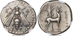 Ancients Greek IONIA. Ephesus. Ca. 2nd century BC. AR drachm (17mm, 4.15 gm, 1h). NGC Choice AU S 5/5 - 4/5. Ca. 340-325 BC, Danaus, magistrate. E-Φ, bee with straight wings seen from above / ΔANAOΣ, 