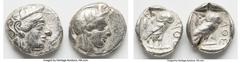 Ancients Ancient Lots ANCIENT LOTS. Greek. Attica. Athens. Lot of two (2) AR tetradrachms. Fine-VF, test cuts. Includes: Two Athenian AR tetradrachms. SOLD AS IS, NO RETURNS. HID05401242017 © 2024 Her
