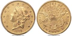 Liberty Double Eagles 1871 $20 AU58 PCGS. The 1871 Liberty double eagle is an elusive Philadelphia Mint issue, from a small mintage of 80,120 pieces. This attractive near-Mint coin shows just a trace 