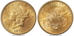 Liberty Double Eagles 1879-S $20 MS62 PCGS. From a large mintage of more than 1.2 million pieces, the 1879-S Liberty double eagle is not too difficult to locate in circulated grades, but the issue is 