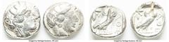 Ancients Ancient Lots ANCIENT LOTS. Greek. Attica. Athens. Lot of two (2) AR tetradrachms. VG-Fine, test cuts. Includes: Two Athenian AR tetradrachms. SOLD AS IS, NO RETURNS. HID05401242017 © 2024 Her
