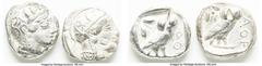 Ancients Ancient Lots ANCIENT LOTS. Greek. Attica. Athens. Lot of two (2) AR tetradrachms. VG-Fine, test cuts. Includes: Two Athenian AR tetradrachms. SOLD AS IS, NO RETURNS. HID05401242017 © 2024 Her