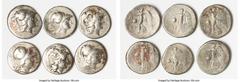 Ancients Ancient Lots ANCIENT LOTS. Greek. Pamphylia. Side. Ca. 3rd-2nd centuries BC. Lot of six (6) AR tetradrachms. Fine-Choice Fine, countermarks. Includes: Six Pamphylian AR tetradrachms, various 
