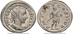 Ancients Roman Imperial Gordian III (AD 238-244). AR antoninianus (23mm, 5.17 gm, 12h). NGC MS 5/5 - 3/5. Rome, AD 243-244. IMP GORDIANVS PIVS FEL AVG, radiate, draped, and cuirassed bust of Gordian I