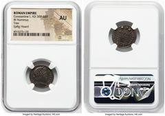 Ancients Ancient Lots ANCIENT LOTS. Roman Imperial. Constantine I the Great (AD 307-337). Lot of four (4) AE3 or BI nummi. NGC AU, die shift. 1) Constantine I the Great (AD 307-337). AE3 or BI nummus.