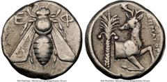 Ancients Greek IONIA. Ephesus. Ca. 4th century BC. AR tetradrachm (22mm, 15.08 gm, 12h). NGC VF 5/5 - 4/5. Ca. 380-370 BC, Demagores, magistrate. E-Φ, bee with straight wings seen from above / ΔHMAΓOP