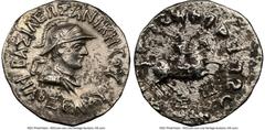 Ancients Ancient India INDO-GREEK KINGDOMS. Bactria. Philoxenus Aniketos (ca. 125-110 BC). AR Indic tetradrachm (26mm, 12h). NGC Choice VF, brushed. Uncertain mint in Paropamisadai or Gandhara. BAΣIΛE